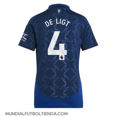 Camiseta Manchester United Matthijs de Ligt #4 Segunda Equipación Replica 2024-25 para mujer mangas cortas Camiseta Manchester United Matthijs de Ligt #4 Segunda Equipación Replica 2024-25 para mujer mangas cortas